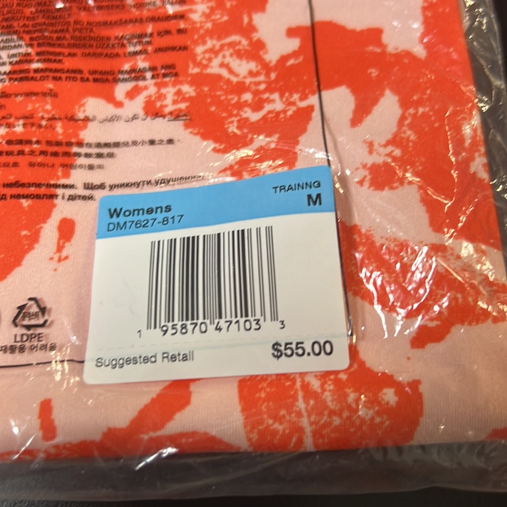 New Nike Women's One Luxe Icon Clash Training Bike Shorts Orange small - Picture 3 of 12